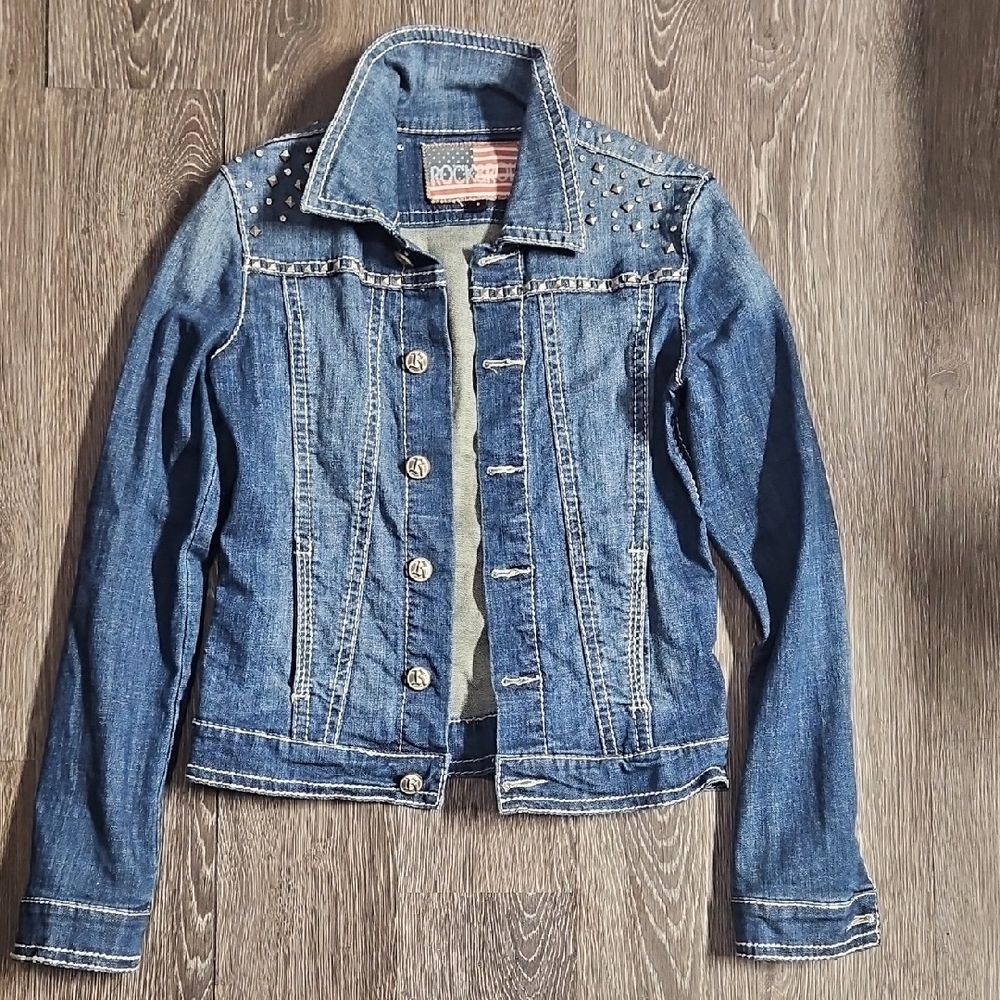 Rock & Republic Studded Blue Denim Jacket